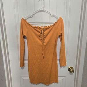 Heart & Hips Mini Dress/Long Blouse Off Should Sleeves
